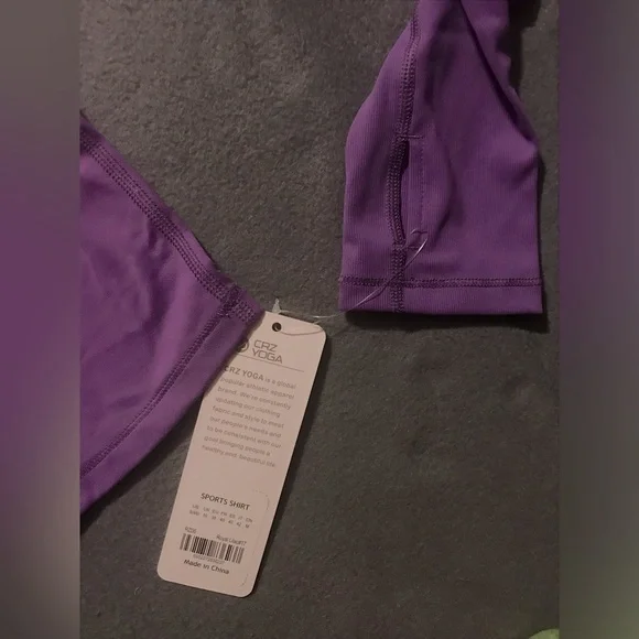 NWT CRZ YOGA Long Sleeve Workout Crop Top - Picture 7 of 14